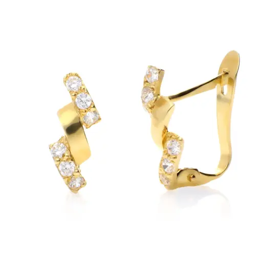 [4022p OA] Pendientes Catalán Circonitas Oro Amarillo