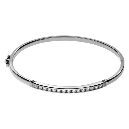 [10080 OBL] Brazalete Circonitas Carril Oro Blanco