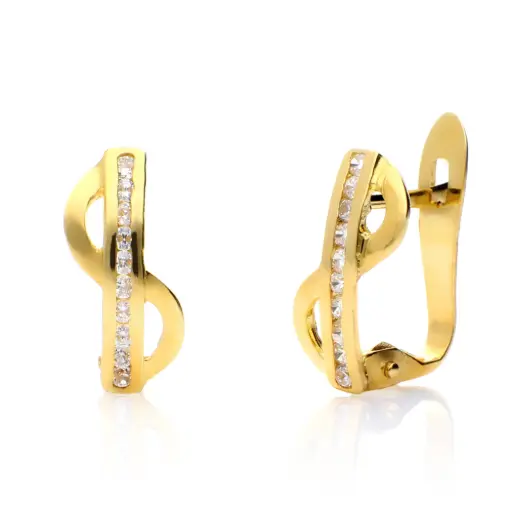 [4066p OA] Pendientes Catalán Circonitas Oro Amarillo