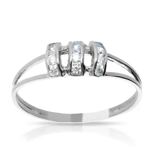 [4002s OBL] Sortija Circonitas Oro Blanco
