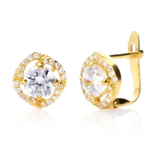 [4134p OA] Pendientes Catalán Circonitas Oro Amarillo