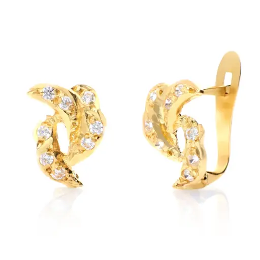 [4148p OA] Pendientes Catalán Circonitas Oro Amarillo