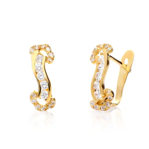 [4161p OA] Pendientes Catalán Circonitas Oro Amarillo