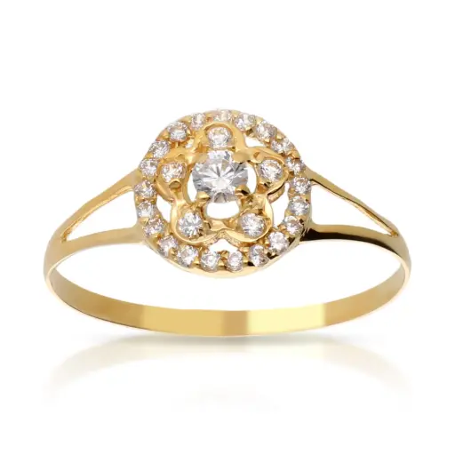 [4170s OA] Sortija Circonitas Oro Amarillo