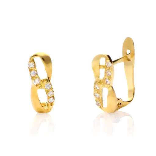 [4191p OA] Pendientes Catalán Infinito Circonitas Oro Amarillo