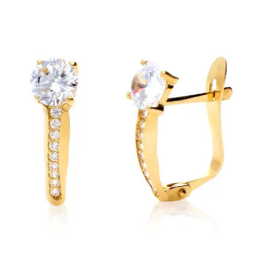 [4289p OA] Pendientes Catalán Circonitas Oro Amarillo