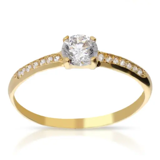 [4289s OA] Sortija Circonitas Oro Amarillo