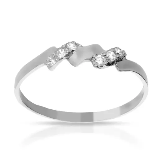 [4022s OBL] Sortija Circonitas Oro Blanco