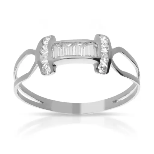 [4039s OBL] Sortija Circonitas Oro Blanco