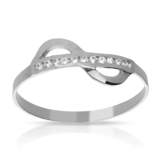 [4066s OBL] Sortija Circonitas Oro Blanco