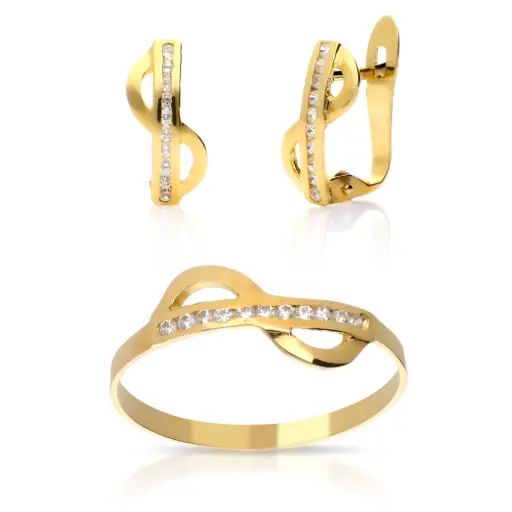 [4066 P S OA] Juego Catalán Circonitas Oro Amarillo 