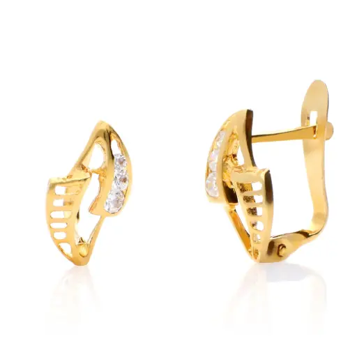 [4303p OA] Pendientes Catalán Circonitas Oro Amarillo