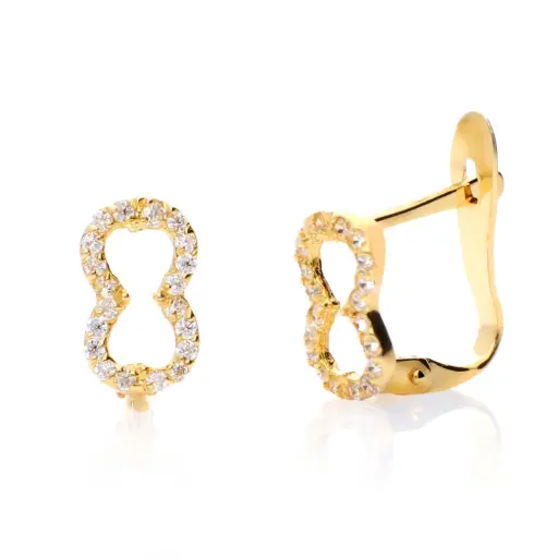 [4324p OA] Pendientes Catalán Circonitas Oro Amarillo