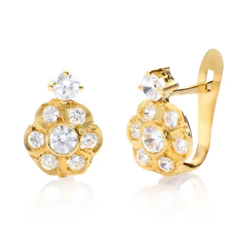 [4333p OA] Pendientes Catalán Roseta Oro Amarillo