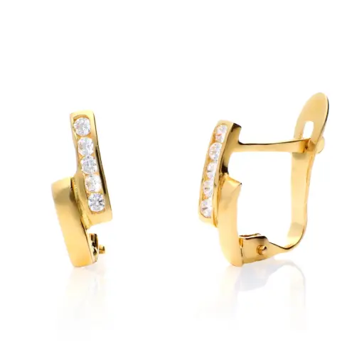 [4348p OA] Pendientes Catalán Circonitas Oro Amarillo