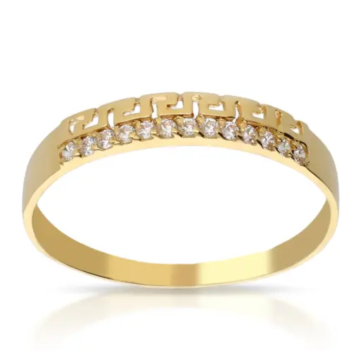 [4354s OA] Sortija Greca Circonitas Oro Amarillo