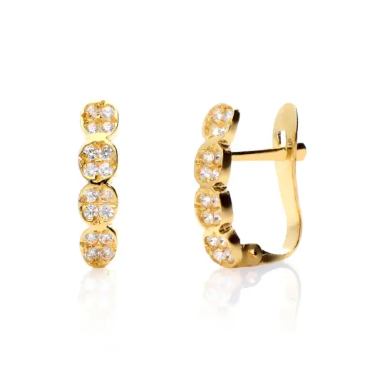 [4355p OA] Pendientes Catalán Circonitas Oro Amarillo