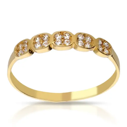 [4355s OA] Sortija Circonitas Oro Amarillo