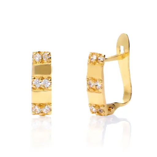 [4628p OA] Pendientes Catalán Circonitas Oro Amarillo