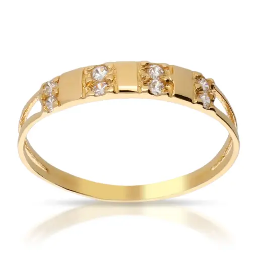 [4628s OA] Sortija Circonitas Oro Amarillo