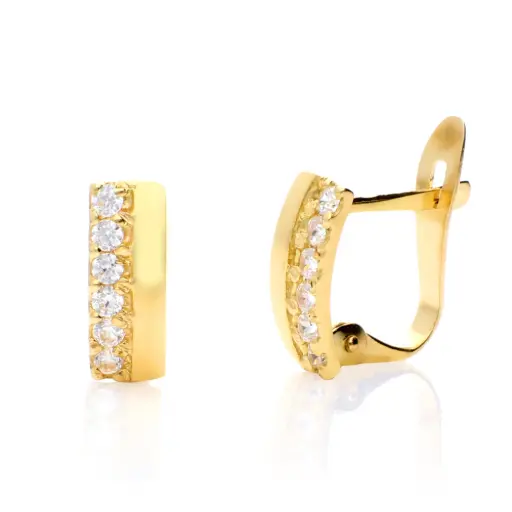 [4629p OA] Pendientes Catalán Circonitas Oro Amarillo