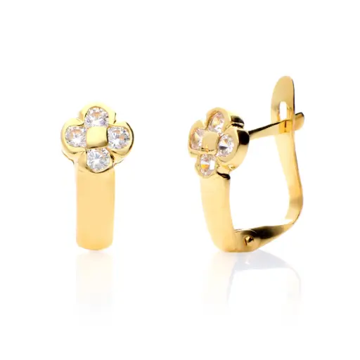 [4798p OA] Pendientes Catalán Circonitas Oro Amarillo