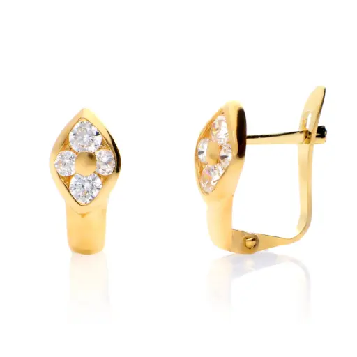 [4799p OA] Pendientes Catalán Circonitas Oro Amarillo