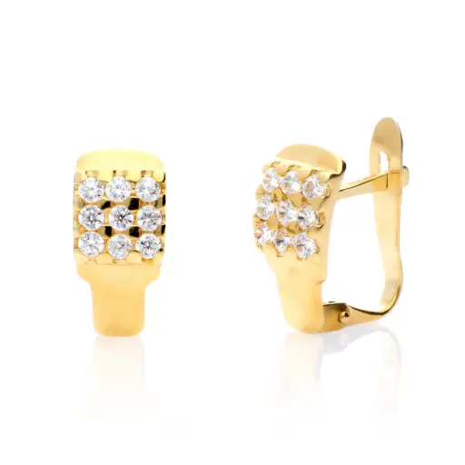 [4801p OA] Pendientes Catalán Circonitas Oro Amarillo