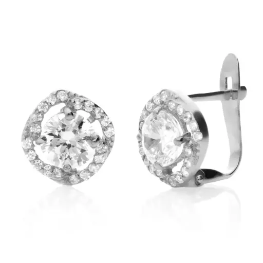 [4134p OBL] Pendientes Catalán Circonitas Oro Blanco