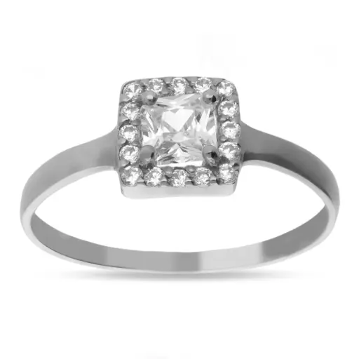 [4140s OBL] Sortija Circonitas Oro Blanco