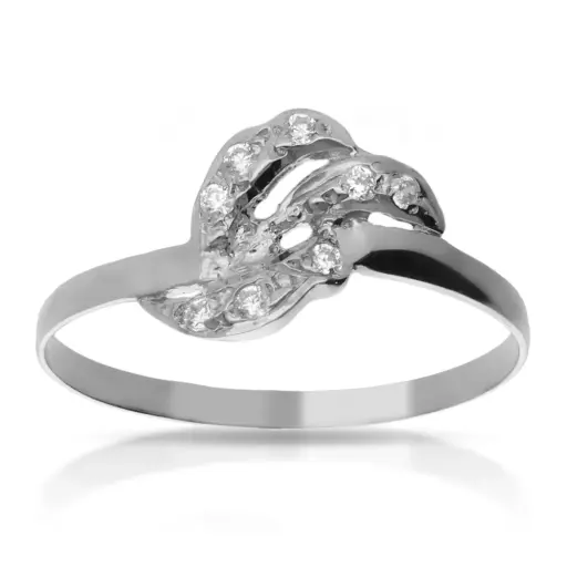 [4148s OBL] Sortija Circonitas Oro Blanco