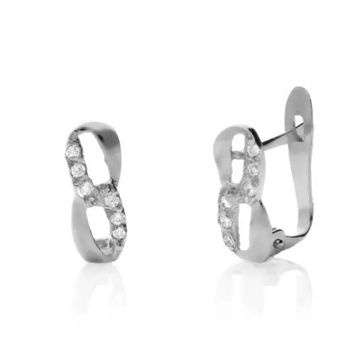 [4191p OBL] Pendientes Catalán Infinito Circonitas Oro Blanco