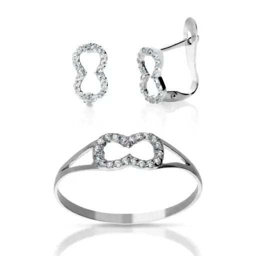 [4324 P S OBL] Juego Catalán Circonitas Oro Blanco