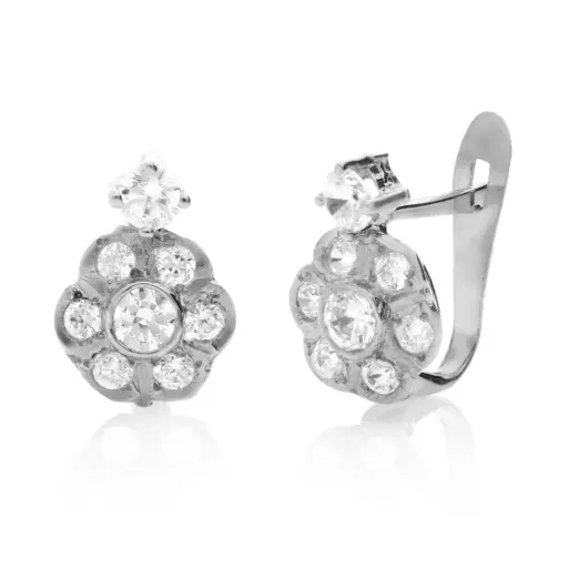 [4333p OBL] Pendientes Catalán Roseta Oro Blanco