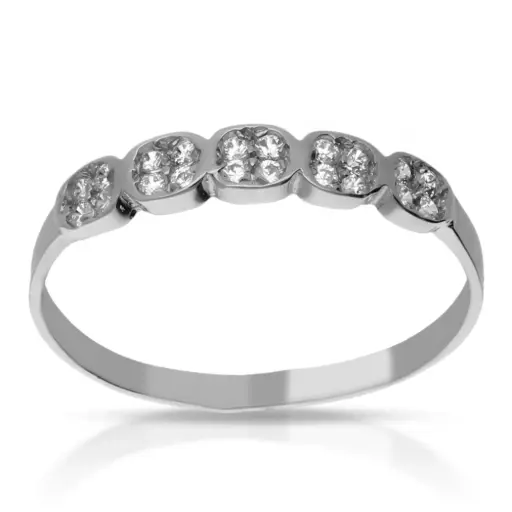 [4355s OBL] Sortija Circonitas Oro Blanco