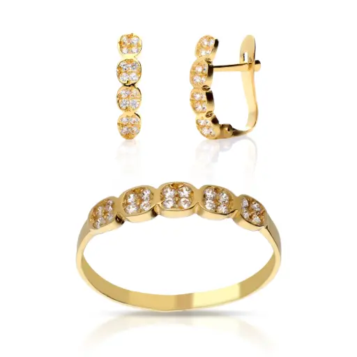 [4355 P S OA] Juego Catalán Circonitas Oro Amarillo 