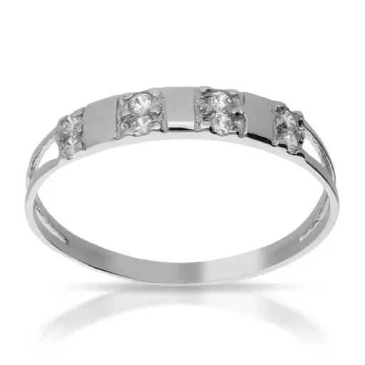 [4628s OBL] Sortija Circonitas Oro Blanco