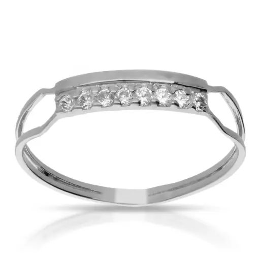 [4629s OBL] Sortija Circonitas Oro Blanco