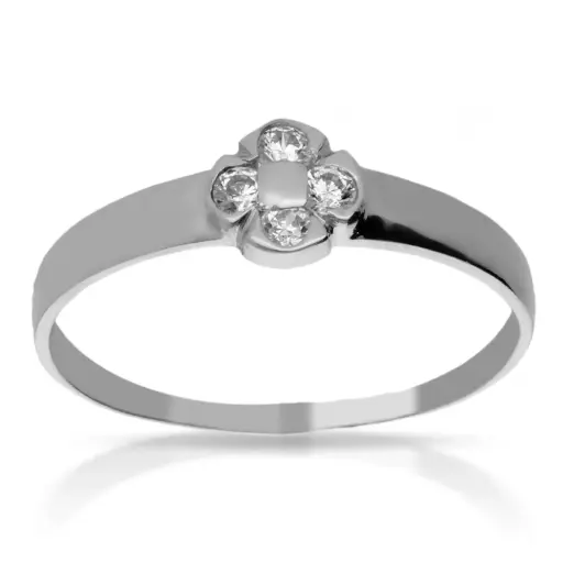 [4798s OBL] Sortija Circonitas Oro Blanco