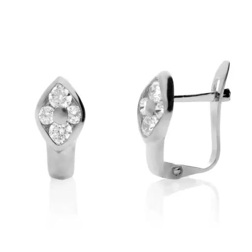 [4799p OBL] Pendientes Catalán Circonitas Oro Blanco