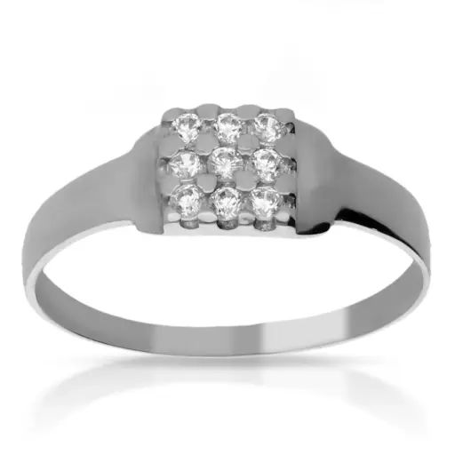 [4801s OBL] Sortija Circonitas Oro Blanco