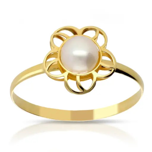 [8218s] Sortija Flor Perla