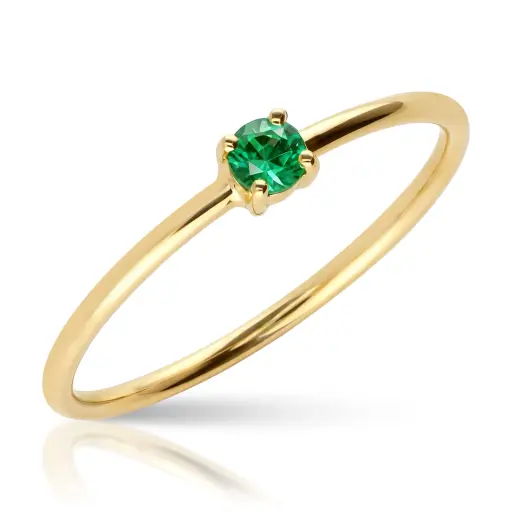 [3560 OA Color] Sortija Solitario Oro Amarillo Piedra Fina