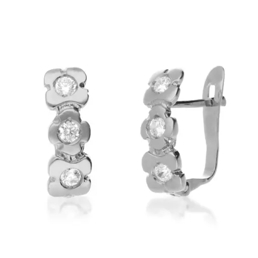 [4049p OBL] Pendientes Catalán Flores Oro Blanco