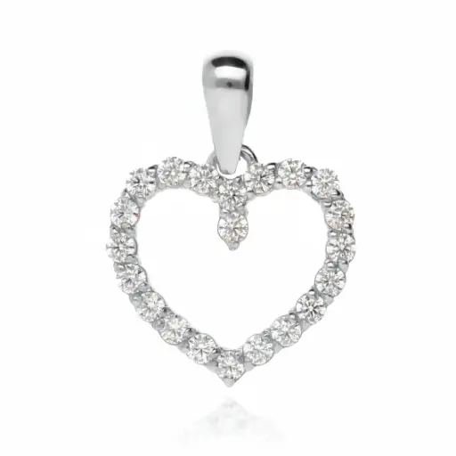 [2701 OBL] Colgante Corazón Oro Blanco