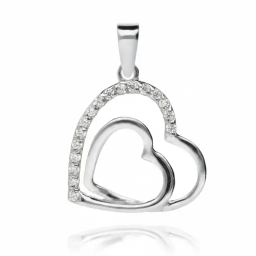 [2702 OBL] Colgante Corazón Oro Blanco