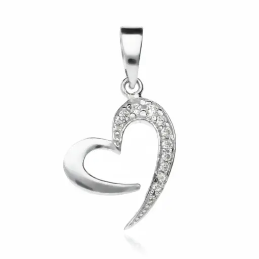 [2633 OBL] Colgante Corazón Oro Blanco