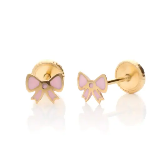 [7764] Pendientes Tuerca Lazo Color