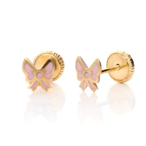 [7771] Pendientes Tuerca Lazo Color