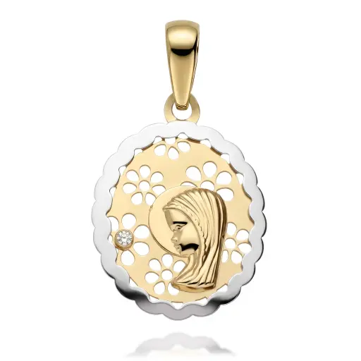[6057] Medalla Virgen Niña Bicolor